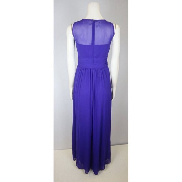 CHAPS - WOMEN'S PURPLE SLEEVELESS LONG EVENING GOWN - SIZE 2 - Picture 6 of 8